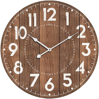 Hodiny nástěnné - hnědé, MDF, 58 cm