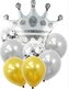 Zestaw balonów Korona srebrna 9el