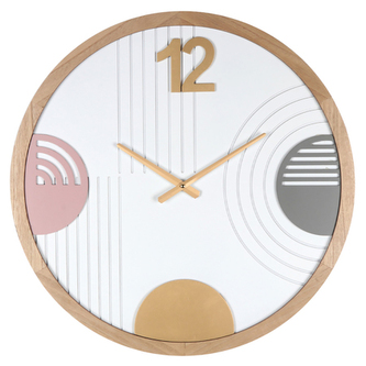 Hodiny nástěnné - bílé, pouze s číslem 12, MDF, 60 cm