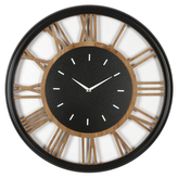 Hodiny nástěnné - římské číslice, kov a MDF, 60 cm