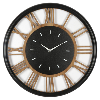 Hodiny nástěnné - římské číslice, kov a MDF, 60 cm