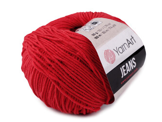 Pletací příze Gina / Jeans 50 g - 1 ks - 47 (90) červená šarlatová