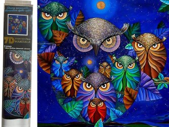 Diamantový obrázek 7D - Sovy 30 x 30 cm