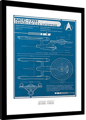 Obraz na zeď - Star Trek - USS Enterprise's plan, 34 × 44.2 cm