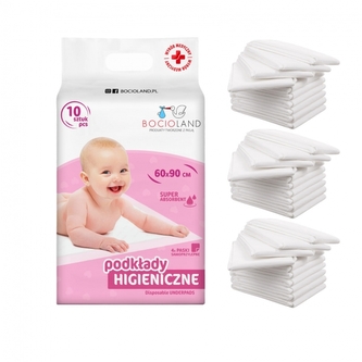 Výhodné balení - Přebalovací podložky, jednorázove, 3x10ks, 60x90cm; 60x90