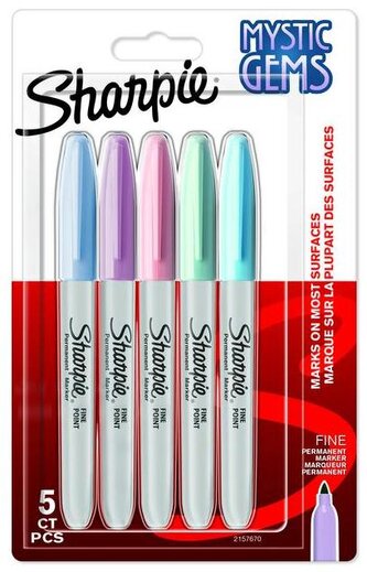 Markery Fine kpl 5-kol Mystic Gems, Sharpie