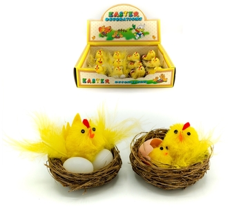 Kurczaki Wielkanocne WKZ-8246 w gniazdkach 5,5cm op. 12 szt, Aliga