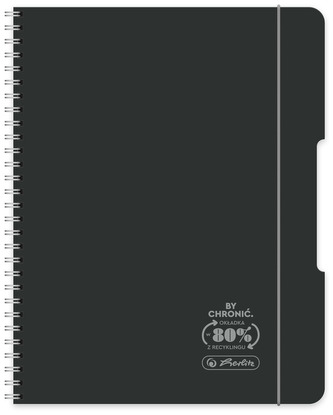 Brulion na spirali  B5 80k. Eco PP ocean czarny, Herlitz