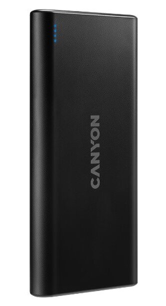 CANYON powerbanka PB-108B,10000mAh Li-pol,Input 5V (MicroUSB/Lightning - Apple),Output 5V (2xUSB-A),černá