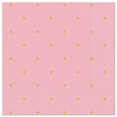 Serwetki 33x33cm Golden Dotslight pink op. 20szt. SDL144004, Paw