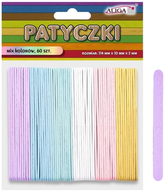 Patyczki 6-kol. 140x10x2mm PK-4901 op. 60szt, Aliga