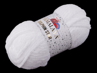 Pletací žinylková příze s lurexovým vláknem Dolphin Star 100 g - 1 ks - 1 (92101) bílá