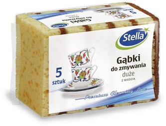 Gąbki do zmywania z miedzią duże 5 szt., Stella