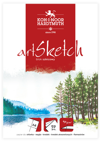 Blok szkicowy A4 90g 50 k. Art Sketch, Koh-I-Noor