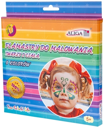 Flamastry 8-kol. FAD-5440 do twarzy i ciała, Aliga