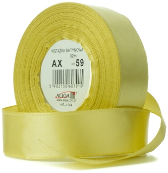 Wstążka satynowa szaro-żółta 25 mm 32 mb. AX25-59, Aliga
