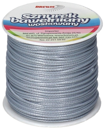 Sznurek bawełniany woskowy 25m SBW3 srebrny, Brewis