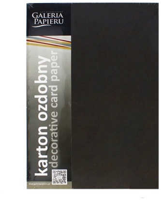 Karton ozdobny Kraft czarny 20 szt./op. 275g/m2, Galeria Papieru