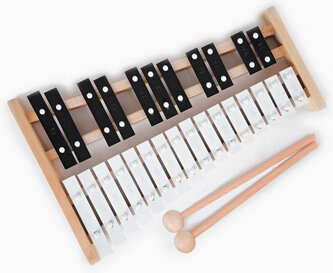 Dzwonki chromatyczne 27-tonowe drewniane czarno-białe, Kaja