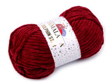 Pletací žinylková příze s lurexovým vláknem Dolphin Star 100 g - 1 ks - 13 (92122) bordó