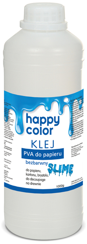 Klej do papieru w płyniePVA 1000g w butelce, Happy Color