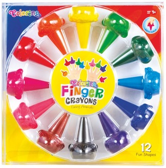 Kredki świecowe 12-kol. zwierzątka na palec Colorino, Patio