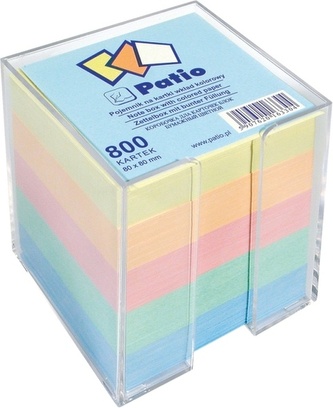 Pojemnik z karteczkami kolorowymi 800 szt. 80 x 80 mm, Patio
