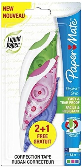 Korektor w taśmie Dryline Grip 2+1, Paper Mate