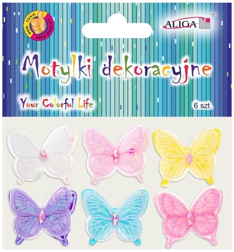 Motylki dekoracyjne MOD-7758 rozm. 5cm, op. 6szt., Aliga