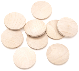 Koraliki drewniane, dyski 40 mm, 10 szt., Dp Craft