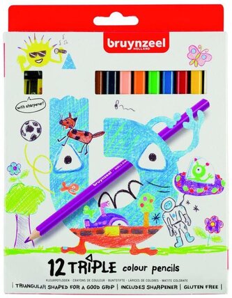 Kredki ołówkowe trójkątne 12-kol. 60119012, Bruynzeel