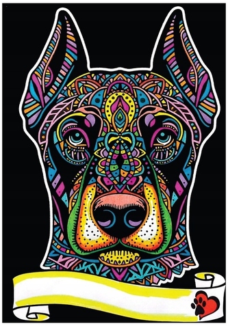 Kolorowanka welwetowa A4 Doberman, Colorvelvet