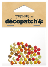 Zestaw 50 szt. okrągłych kryształków zółty/czerwony. BJS107, Decopatch