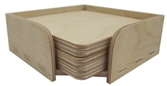 Podkładki pod szklanki sklejkowe kwadratowe kpl. 6szt