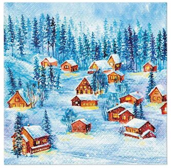 Serwetki 33x33cm Winter Houses, Paw