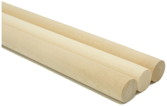 Drążek drewniany DD-5022 naturalny, op.3 szt., śr. 22 mm, dł. 50 cm., Aliga