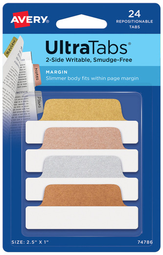 Zakładki ind. samoprzylepne 65x25mm, metalizowane 6, 4kol., Avery