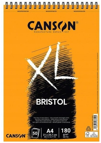 Blok rysunkowy A4 50 k. 180g XL Bristol na spirali , Canson