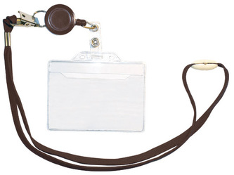 Identyfikator z klipsem+smycz czar., Titanum