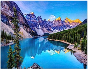 Diamantový obrázek - Horská řeka 30x40 cm