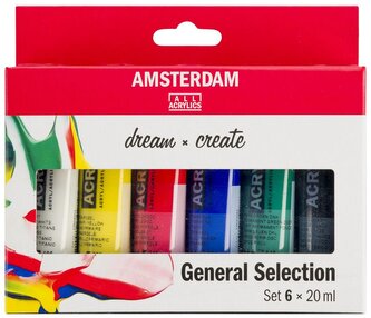 Farby akrylowe 6-kol. 20ml Standard Amsterdam, Talens