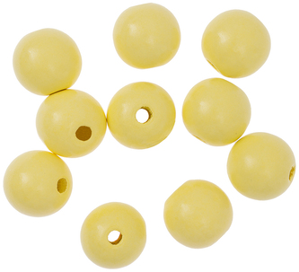 Koraliki drewniane, kulki, 2,5 cm, żółte, 10 szt., Dp Craft