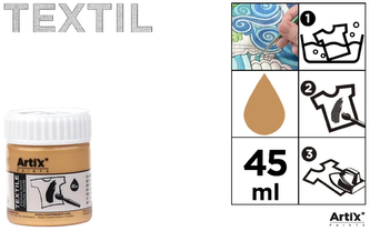 Farba do tkanin 45ml złota metaliczna Artix, Main Paper