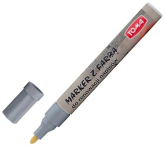 Marker do renowacji napisów na nagrobkach olejny srebrny , Toma