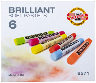 Pastele suche miękkie 6-kol. fluo, Koh-I-Noor