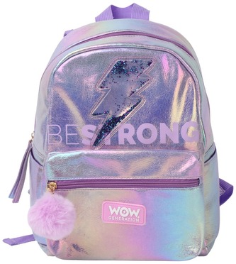 Plecak 32 cm srebrny WOW, Kids