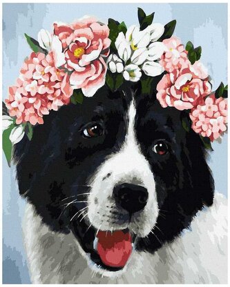 Numeromalowanie Classic 40x50 Piesek z wiankiem, iPicasso