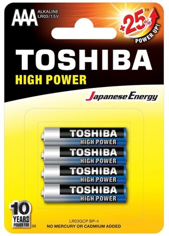 Bateria LR03 Alkaiczne High Power AAA/R03 blist. 4 szt., Toshiba