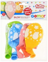 Balony Premium Hel z nadr. 5, 13" op. 5szt., GoDan