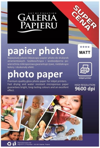 Papier foto A4 120g matt 50ark, Galeria Papieru